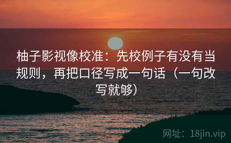 柚子影视像校准：先校例子有没有当规则，再把口径写成一句话（一句改写就够）